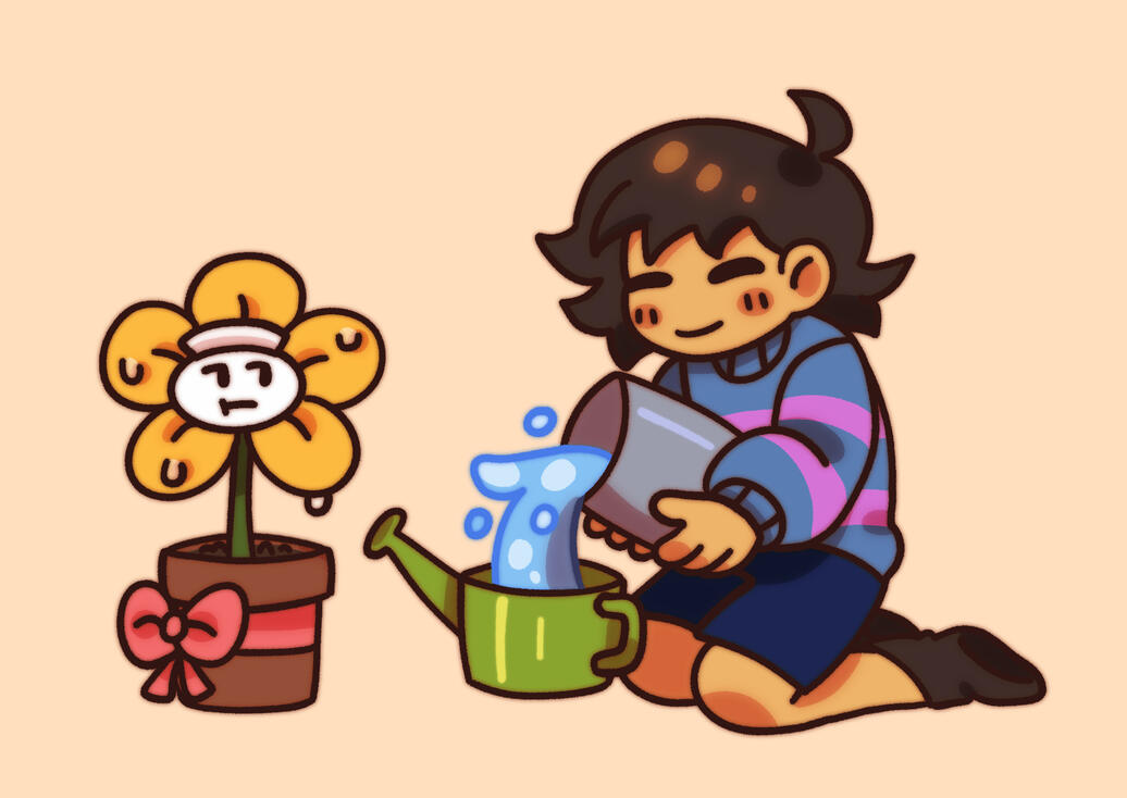 Frisk and Flowey